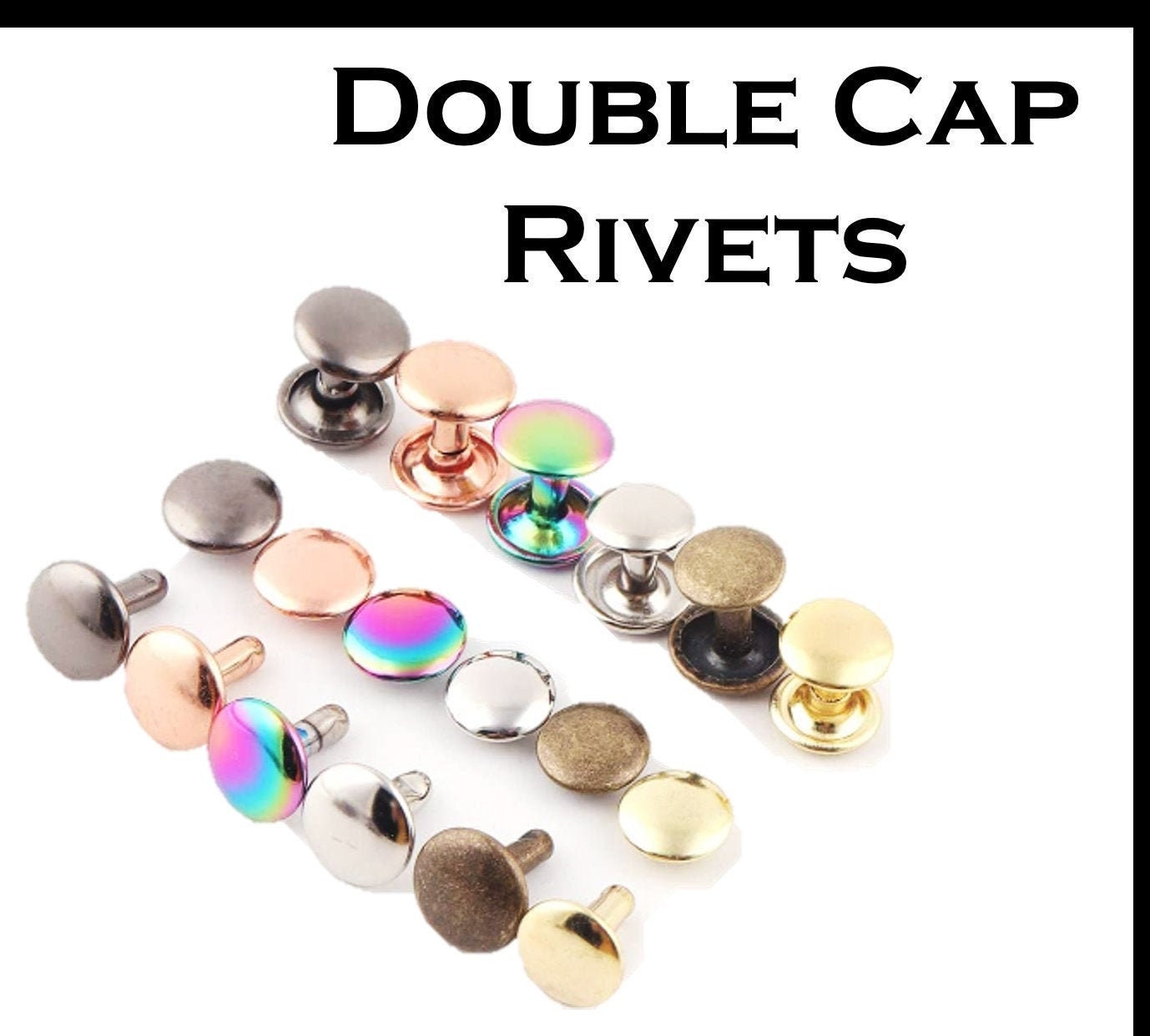 Rivets for Leather - 50ct 4mm 6mm 8mm Cap Rivet Studs - Fast Shipping from USA!