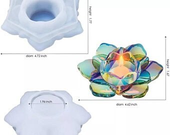3D lotus flower candle holder mold