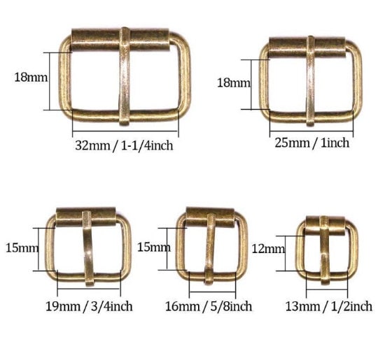 Metal Roller buckles - 1/2" 5/8" 3/4" 1" 1-1/4" and 2" Metal Buckles for dog collars, straps, belts, and hardware needs