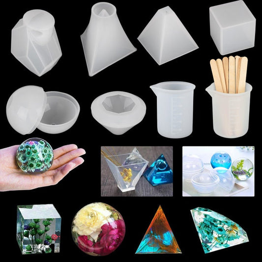 Large 3D Shape Silicone Mold Kit for Candles, Soaps, Resin, and Shapes