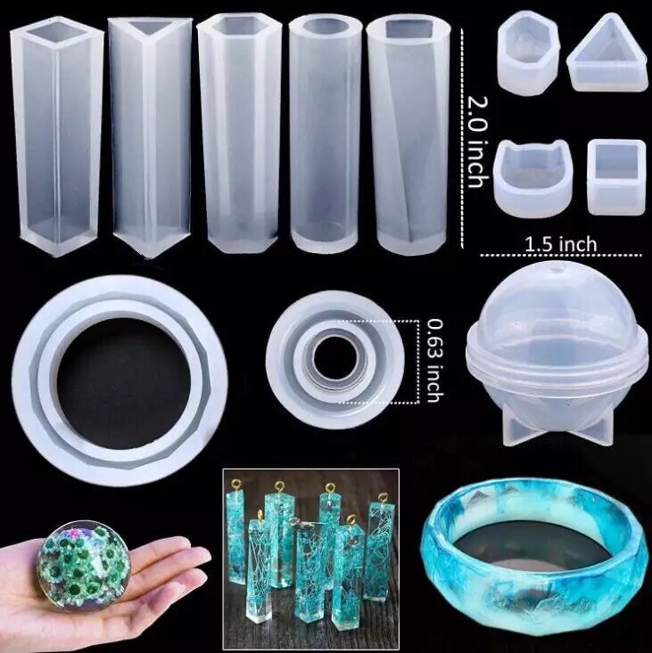 Silicone Mold Resin Starter Kit with Glitter, Tools, and Hardware - 83 pcs!