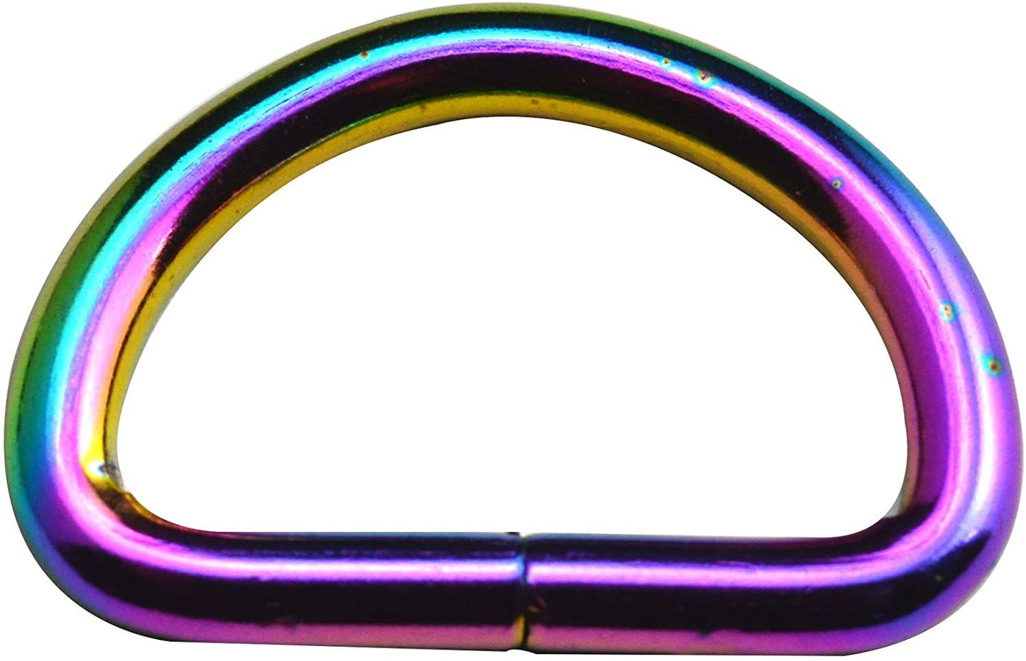 Rainbow Metal D-Rings for dog collars, straps, belts, and hardware needs