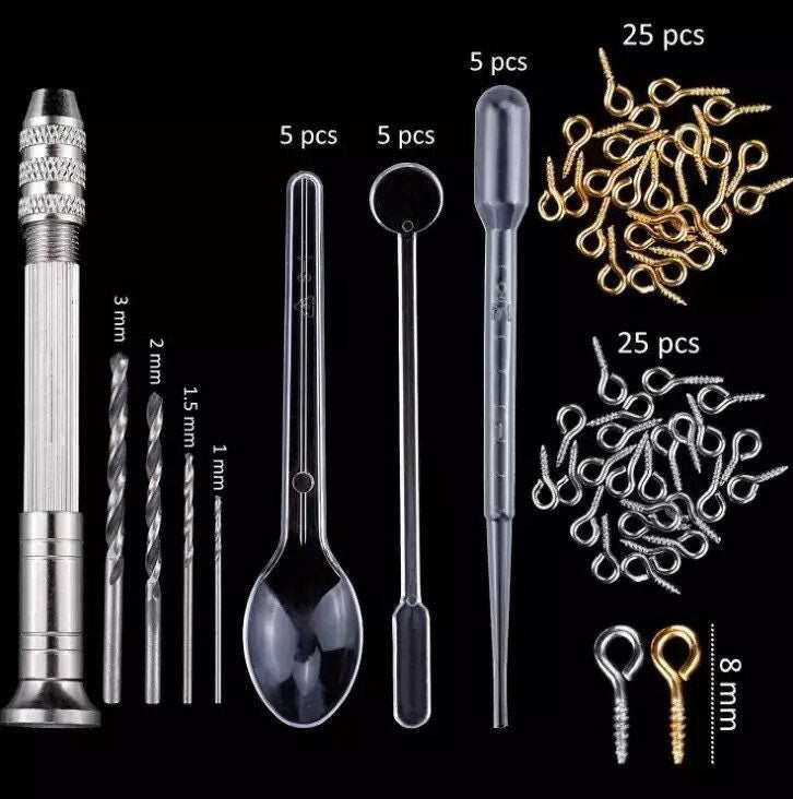 Silicone Mold Resin Starter Kit with Glitter, Tools, and Hardware - 83 pcs!