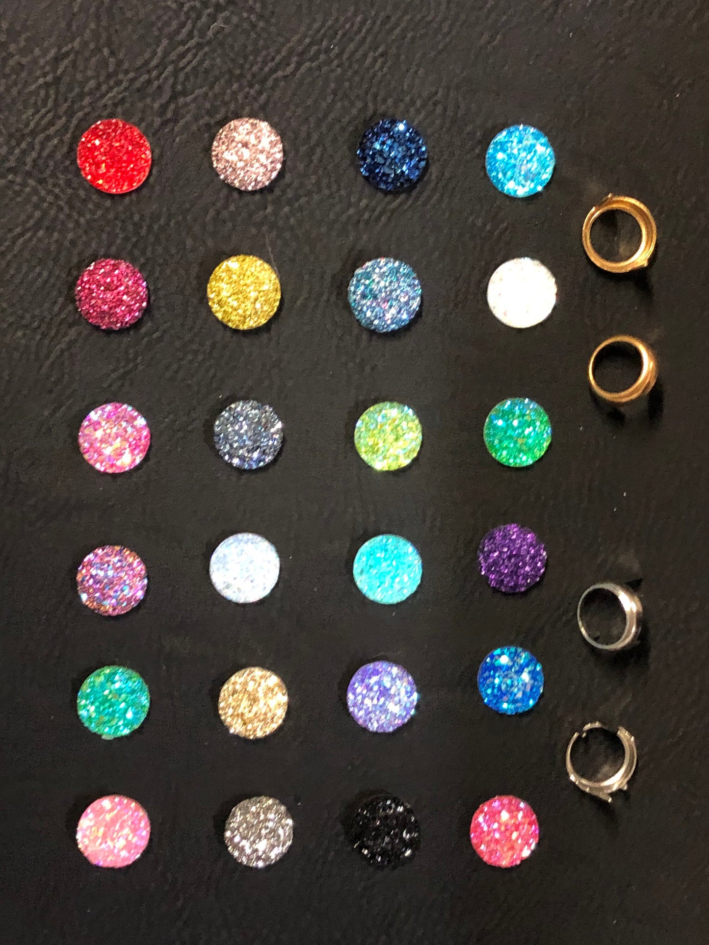 New 12mm Drusy Crystals with rim sets - 48ss Crystal Rim Sets and Drusy Crystals Silver and Gold Post Options - NEW ITEM only found here!