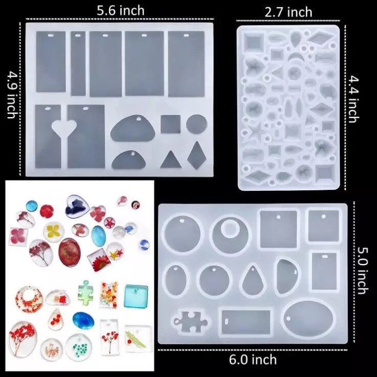 Silicone Mold Resin Starter Kit with Glitter, Tools, and Hardware - 83 pcs!