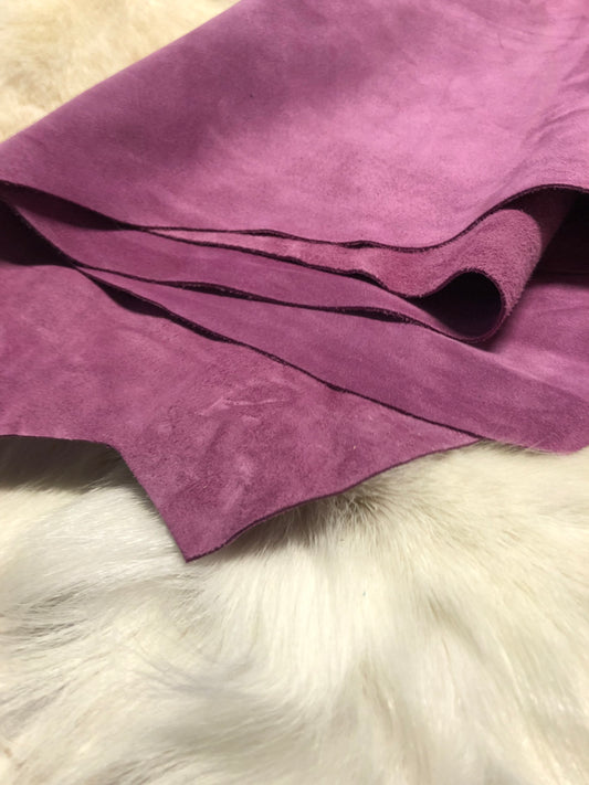 Purple Suede Designer leather - Raw Leather - Wholesale Leather 2-4oz