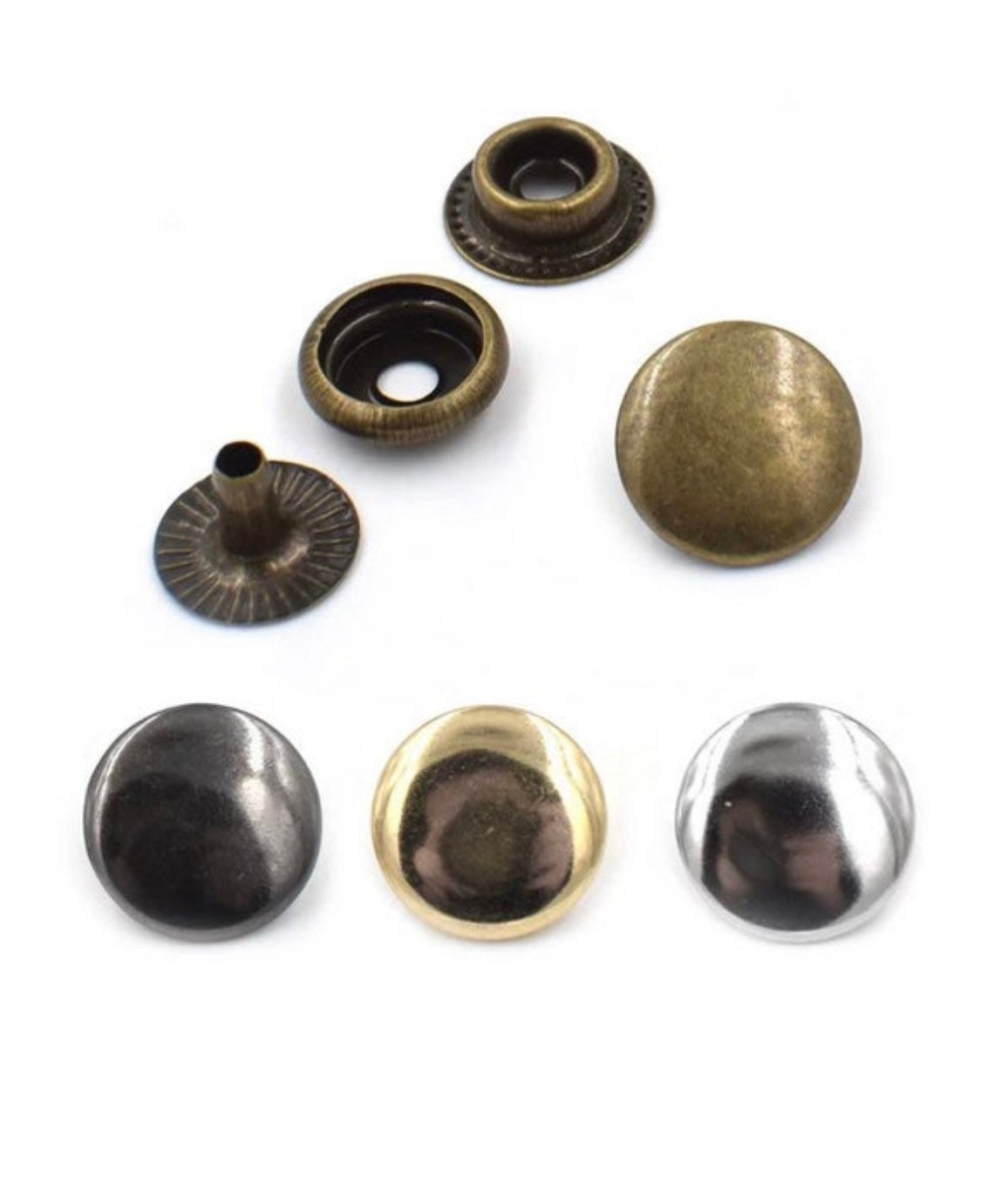 Metal Ring Snaps - Line 20 Line 24 Metal Snaps, #203, #201 Metal Snap Buttons