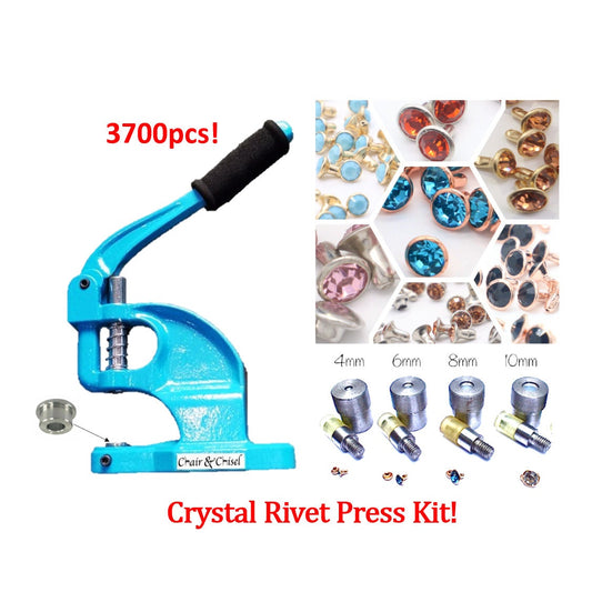 Crystal Rivet Hand Press Starter Kit with dies and crystals - 3700pcs!