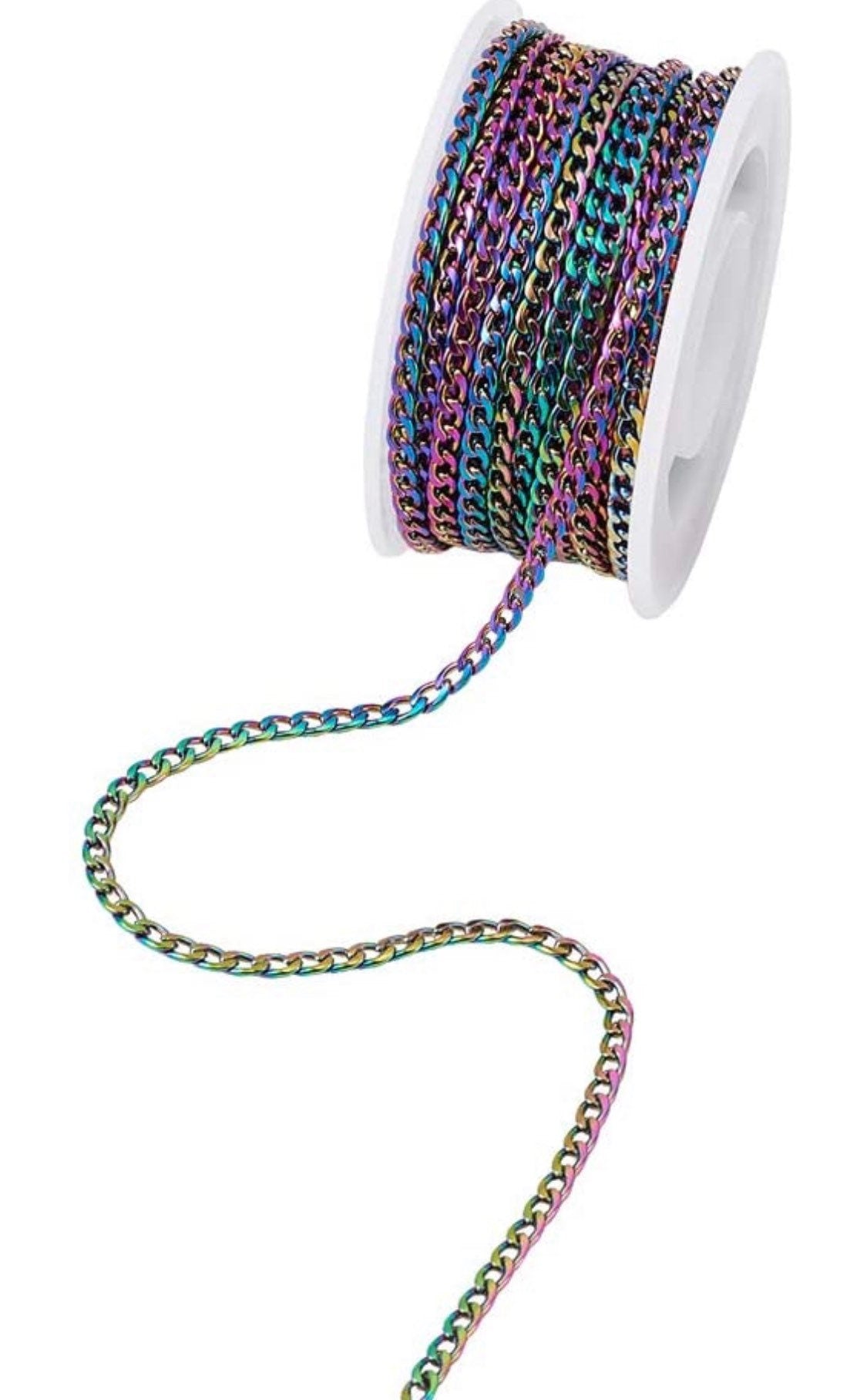 Rainbow chain for jewelry are crafts - 5 yards