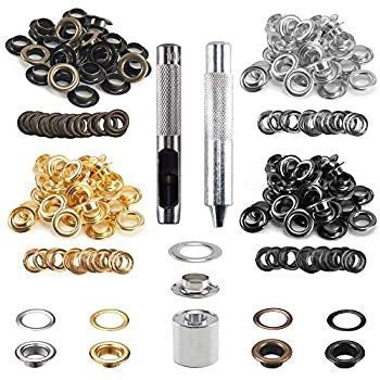 Metal Grommet Kit - 200 set 5/16" 8mm Eyelets with Washers, Eyelet Setting Tools and Carry Case