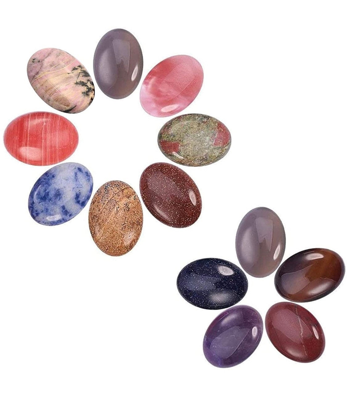 5pc 1” Stone Cabochon - Flat back Cabochon for jewelry and leather