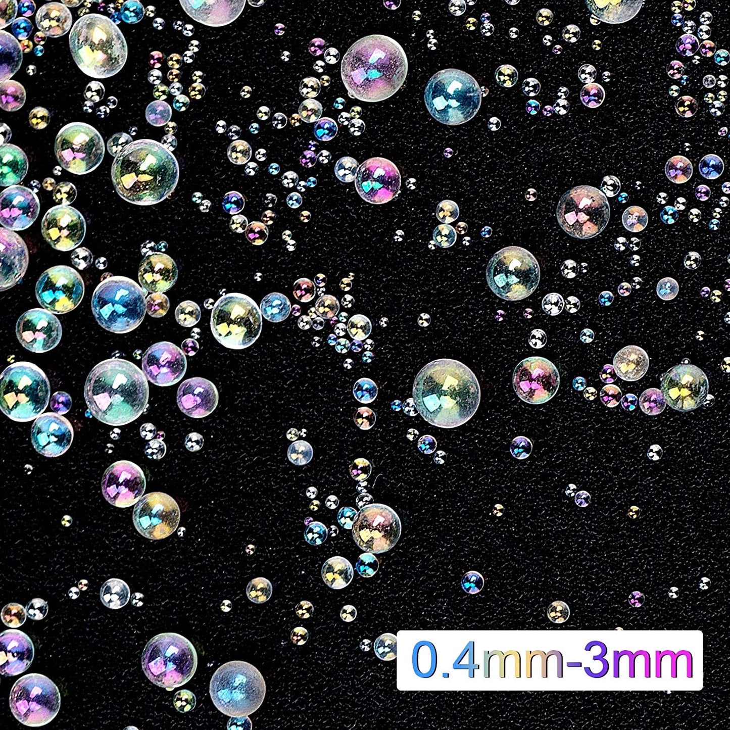 Colorful Baubles for Resin, Nails, Makeup, Candles and Crafts - Bubble beads 0.4-3mm mixed size
