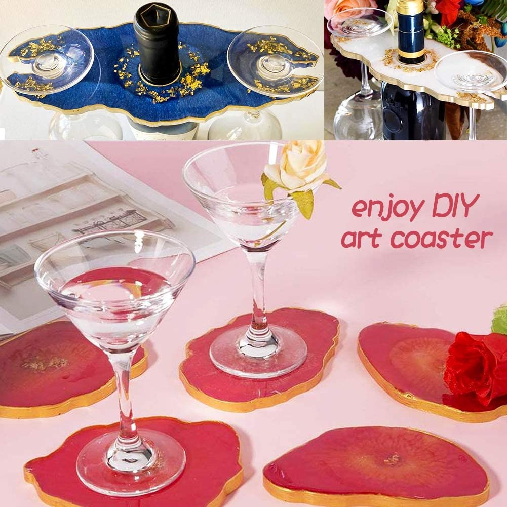 Geode Coaster Wine glass holder Resin Mold Set for Resin and Clay - 10pc Silicone Coaster Molds