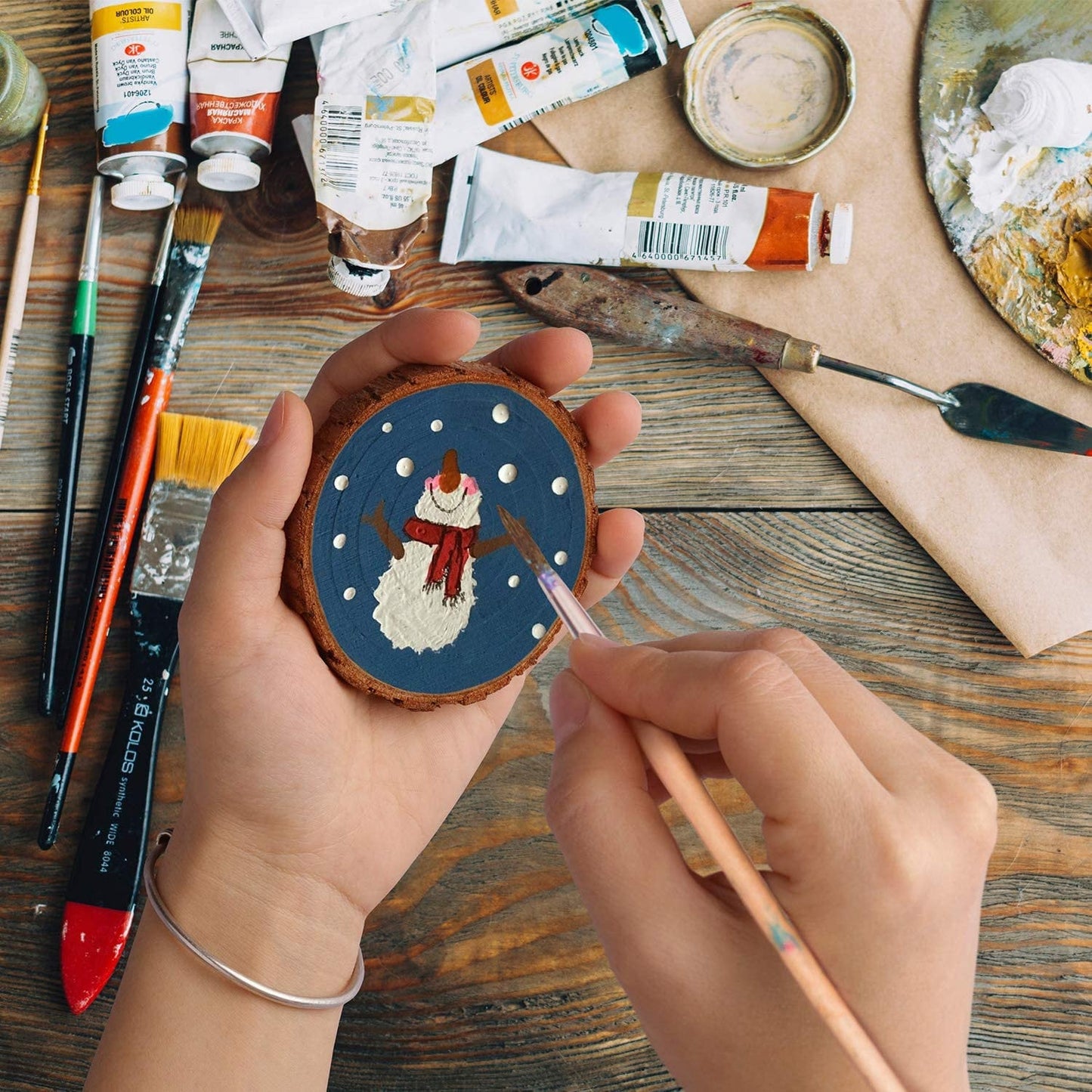 Natural Wood Bark Circles for Painting, Wood Burning, Ornaments, and Crafts - 10pc