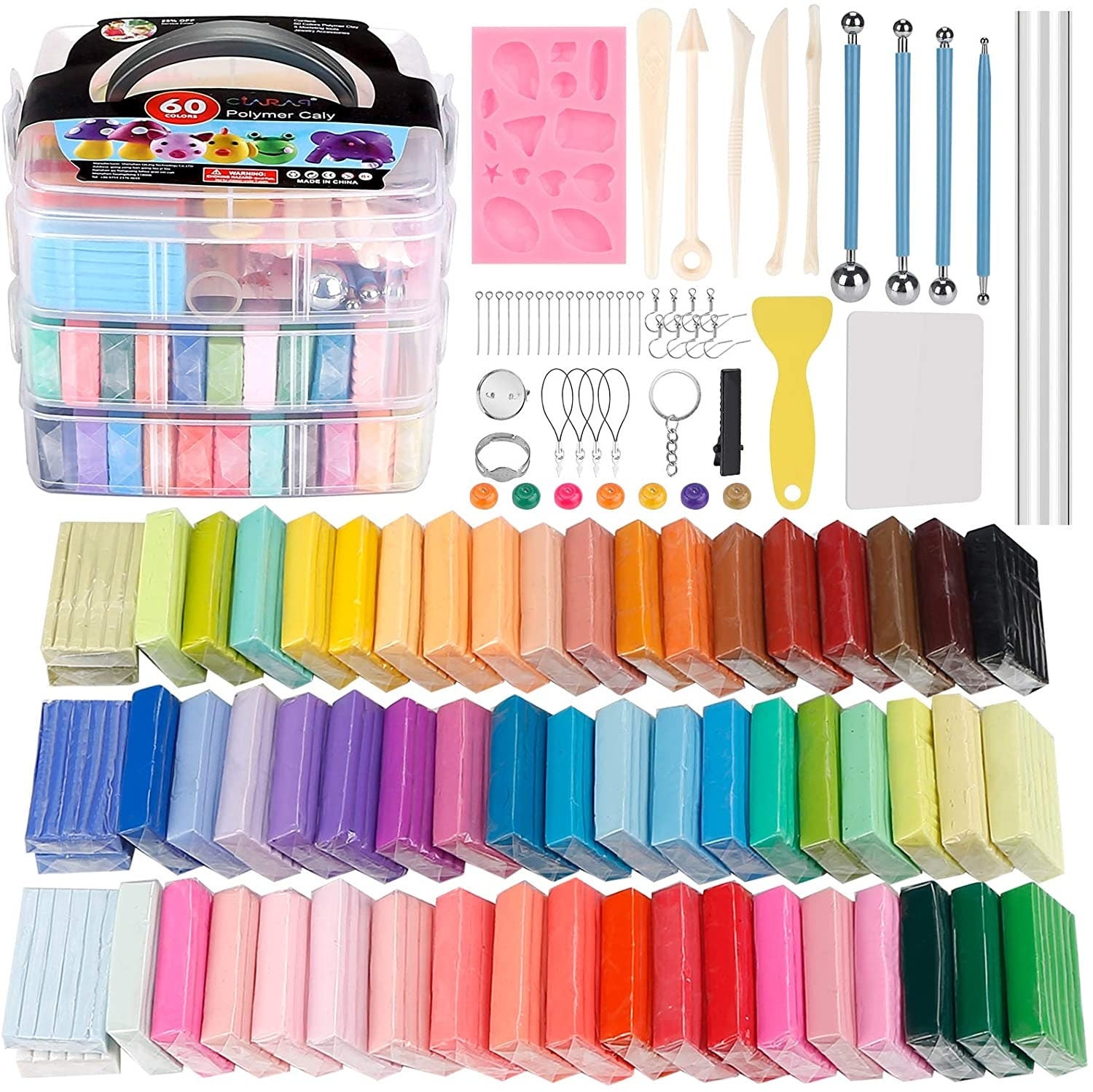 Polymer Clay Kit - 60 colors oven bake polymer clay with tools –  usawholesalesupplycc