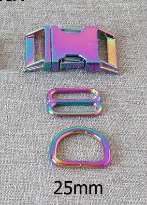 Rainbow Metal Buckle, Slide, and D-Ring 3pc dog collar hardware kit –  usawholesalesupplycc