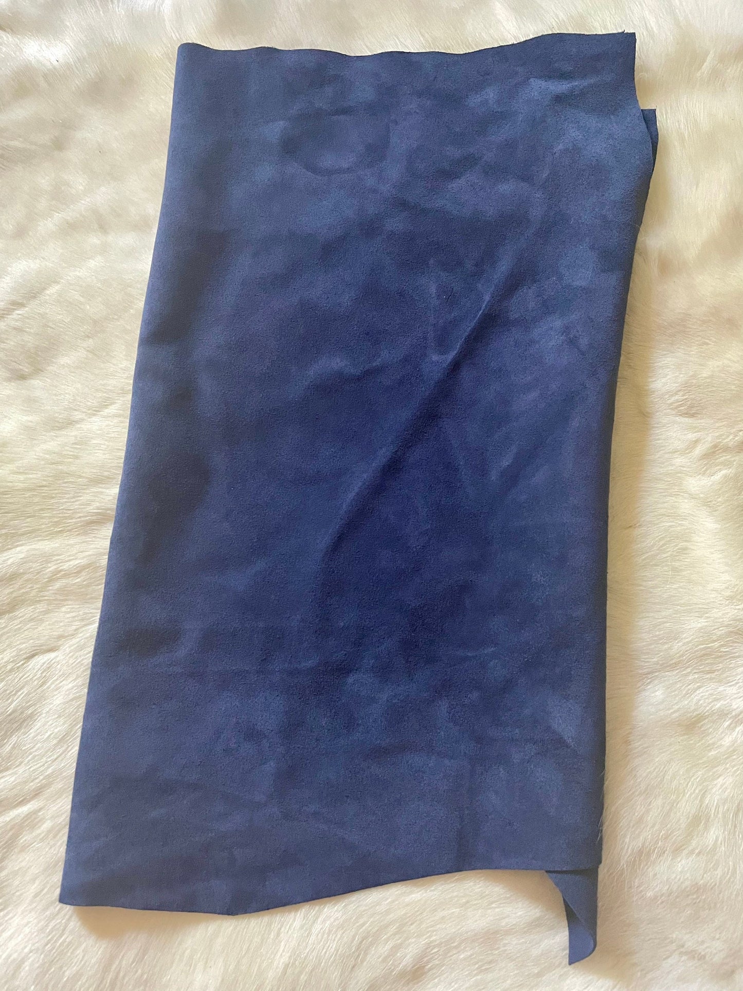 Navy Suede Designer leather - Raw Leather - Wholesale Leather 2-4oz