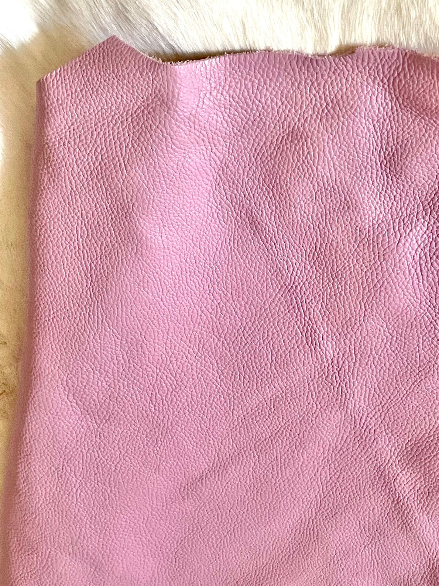 Pink Pebbled Chrome tanned Designer leather - Raw Leather - Wholesale Leather 2-4oz
