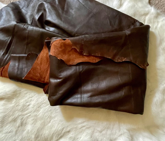 Brown Upholstery leather - Raw Leather - Wholesale Leather 2-4oz