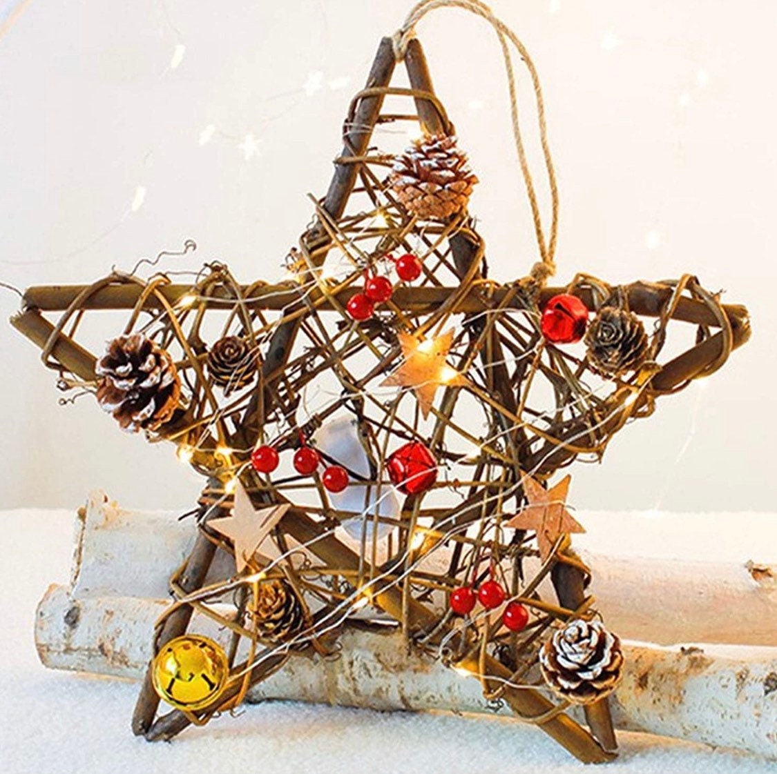 Wicker Stars for Wreaths, Decor, Trees, Ornaments, and Crafts