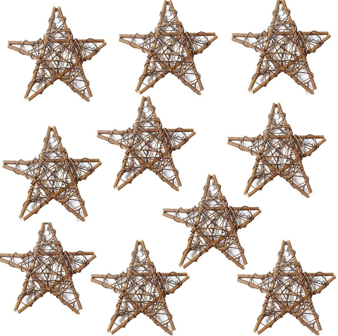 Wicker Stars for Wreaths, Decor, Trees, Ornaments, and Crafts