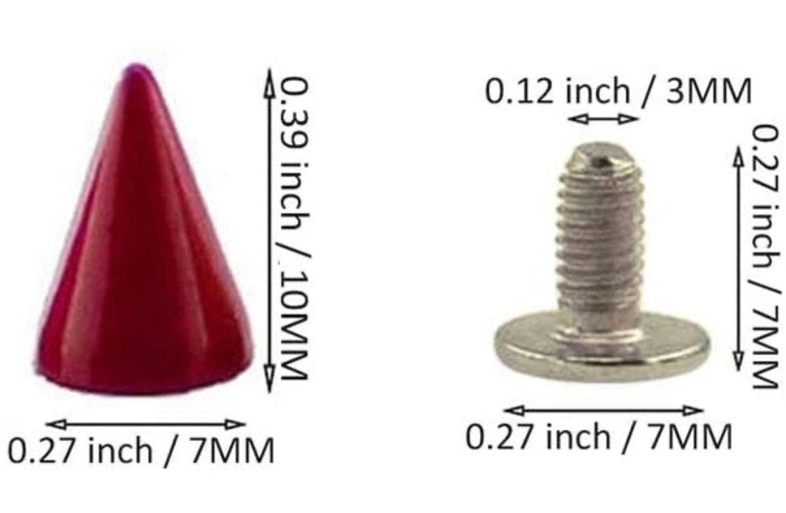 Colorful Spike Rivet Kit 240pc - Easy to Install Tree Spike Screw Rivets - Spike Chicago Screw - Screwpost Cone Rivets