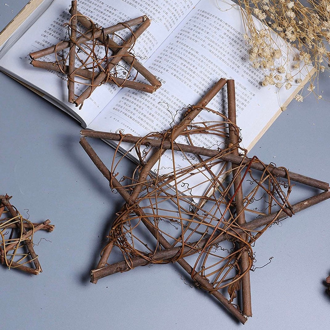 Wicker Stars for Wreaths, Decor, Trees, Ornaments, and Crafts