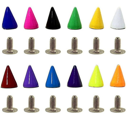Colorful Spike Rivet Kit 240pc - Easy to Install Tree Spike Screw Rivets - Spike Chicago Screw - Screwpost Cone Rivets