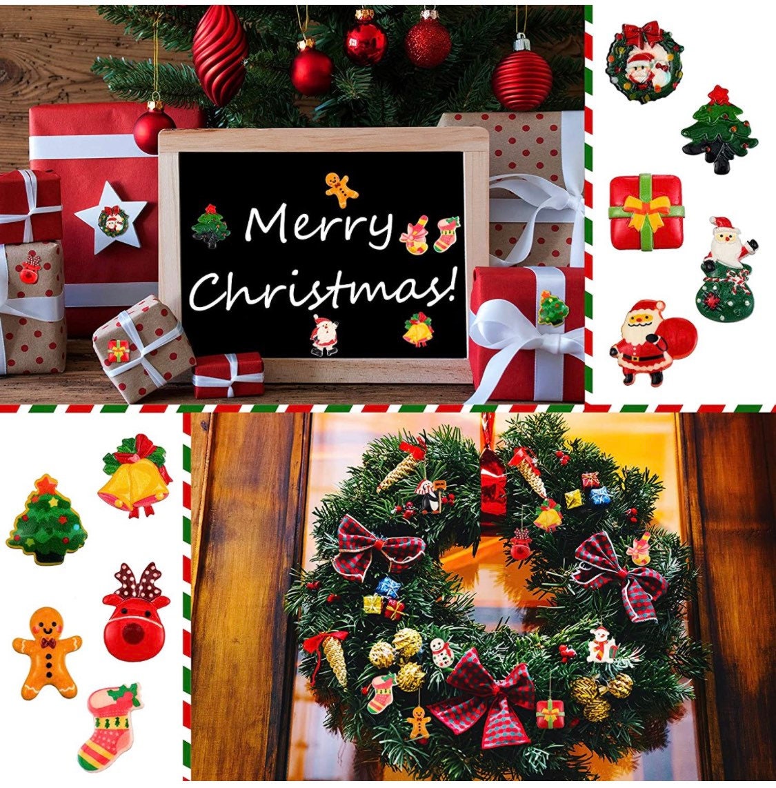Christmas decor 20pc resin Christmas decor for confetti, scrapbooks, resin molds, and crafts