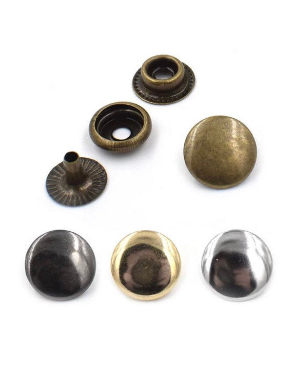 Metal Ring Snaps - Line 20 Line 24 Metal Snaps, #203, #201 Metal Snap Buttons