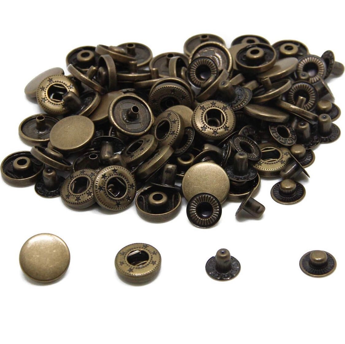 Metal Snaps, Spring Snap Buttons - 10mm 12.5mm 15mm Snaps - #633 #831 #655 Snaps