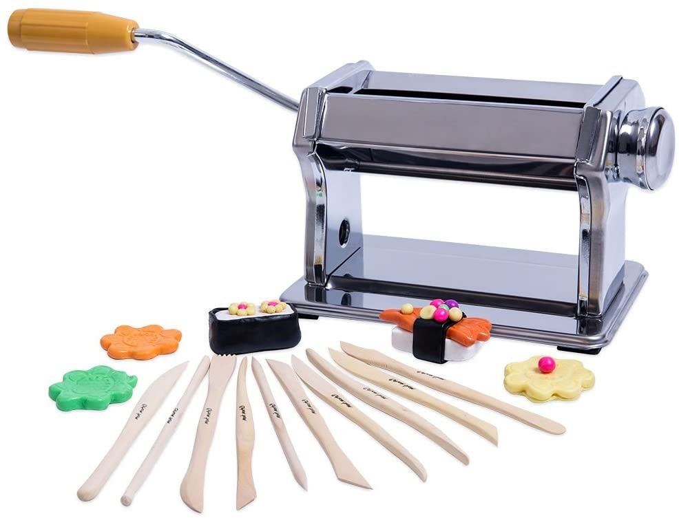 Clay Press - Fondant Roller - Pasta press - Press with adjustable rollers for clay and baking!