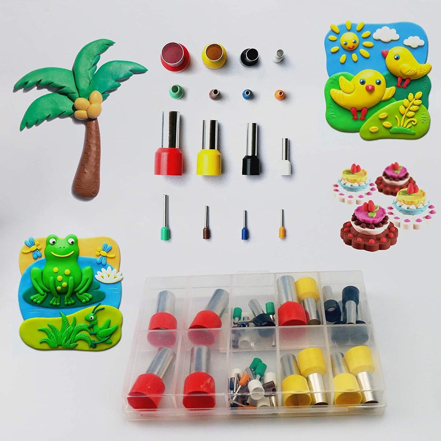 Polymer Clay Tool Kit with Polymer Clay - 86 piece Clay beginner set for making figurines, beads, clay pins, and more