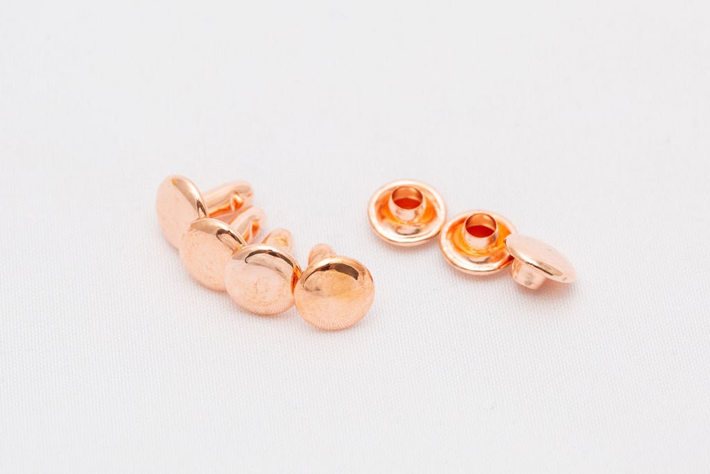 Rose Gold Rivets for Leather - 50ct 8mm Rose Gold Cap Rivet Studs - Fast Shipping from USA!