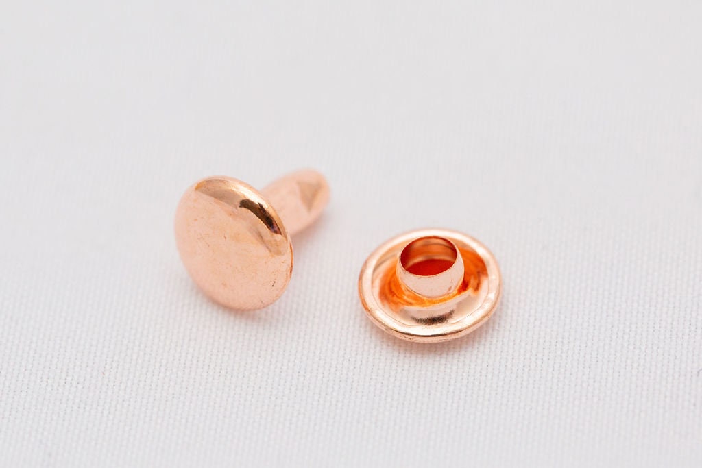 Rose Gold Rivets for Leather - 50ct 8mm Rose Gold Cap Rivet Studs - Fast Shipping from USA!