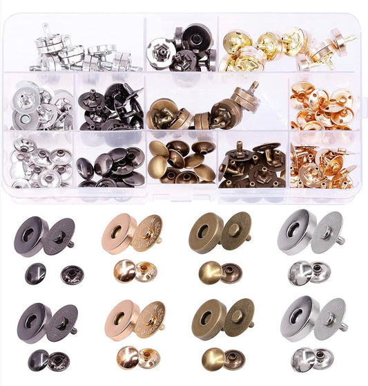 Magnetic Snap Kit - 60ct snap button kits with carry case - 14mm and 18mm size