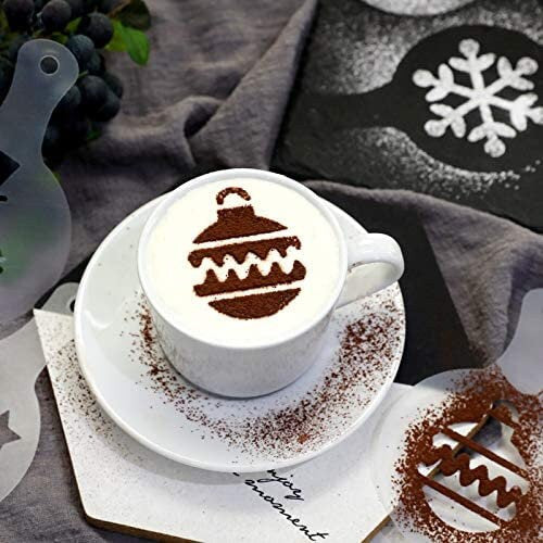 Christmas Stencil Kit - Coffee Latte Kit - 36pc Christmas Stencils with shakers for coffee, cookies, cakes, and more - Great gift for her!