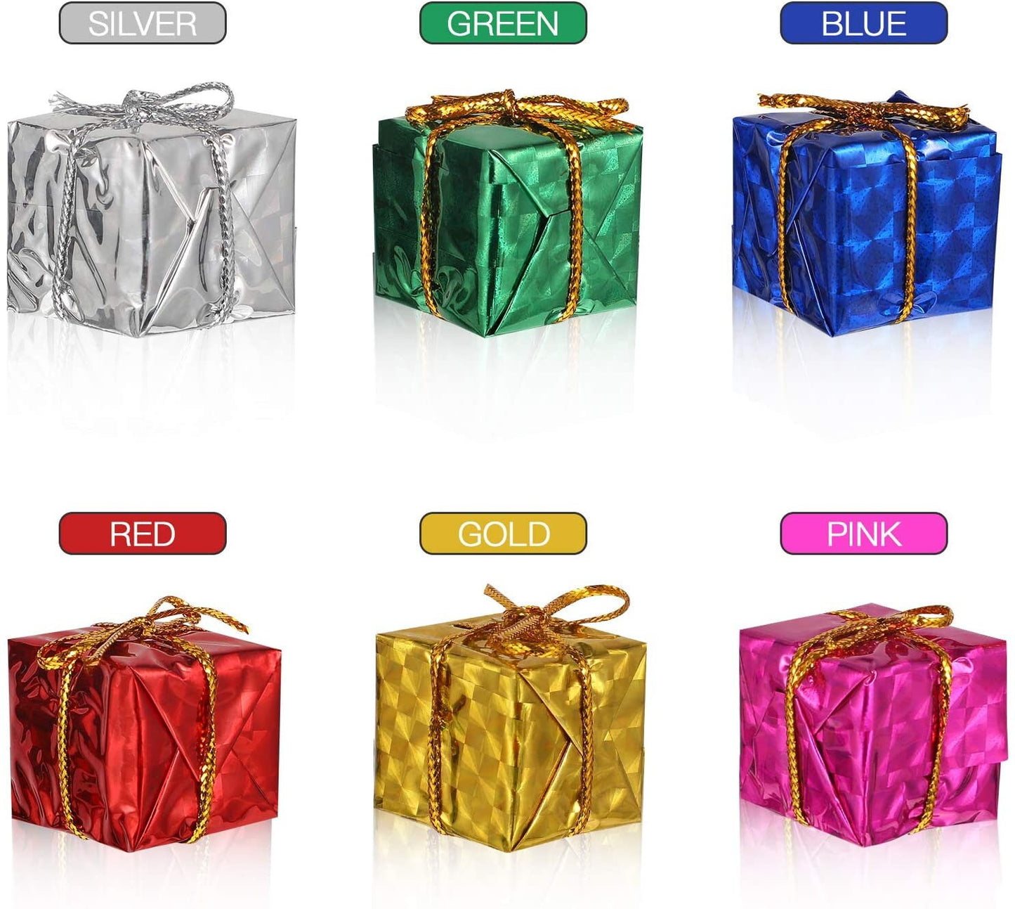 Mini Christmas Gifts - 20ct Mini Present Boxes for Christmas Villages, Dollhouses, Giftwrap, Trees, and Christmas Decor