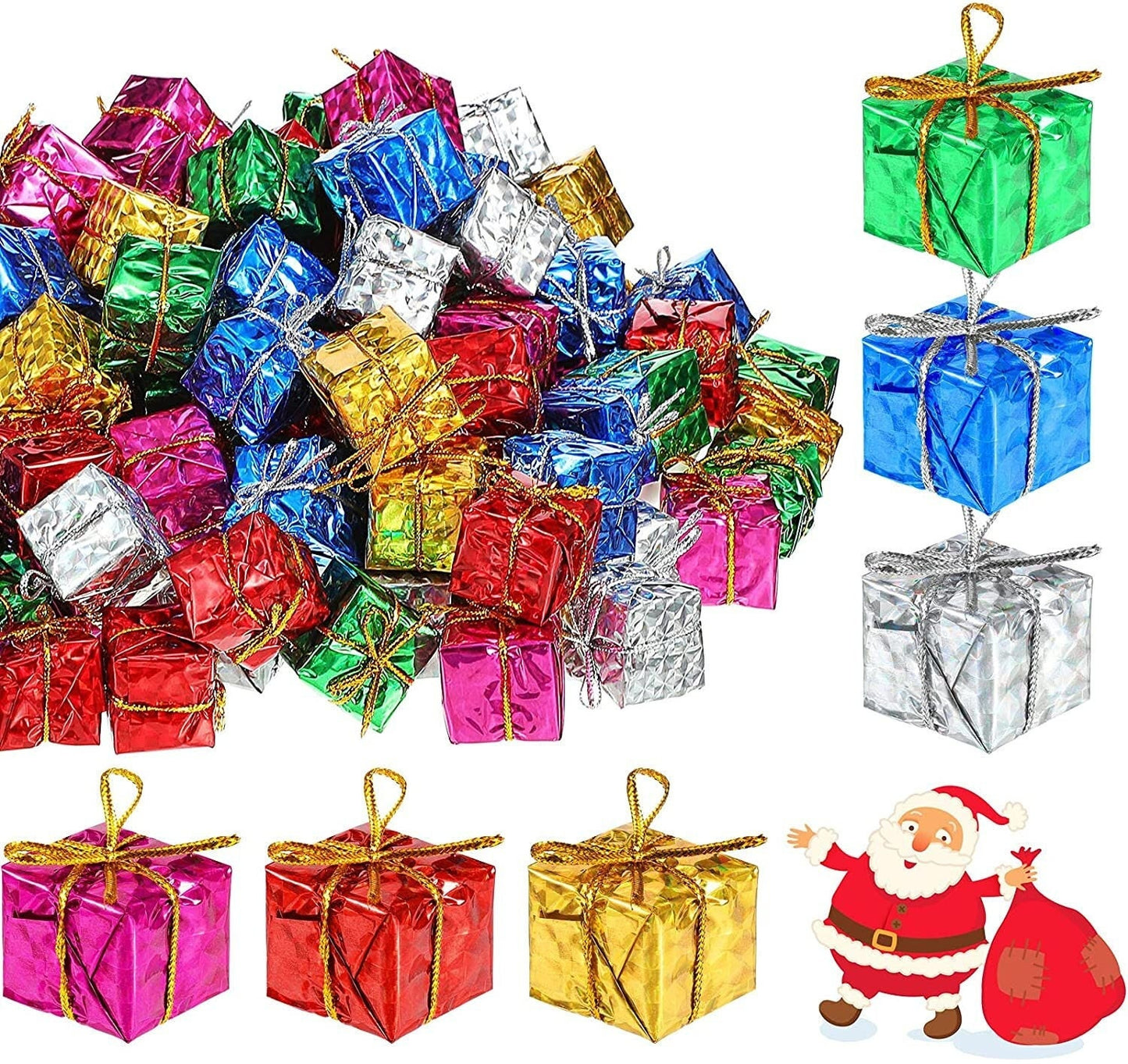 Mini Christmas Gifts - 20ct Mini Present Boxes for Christmas Villages, Dollhouses, Giftwrap, Trees, and Christmas Decor