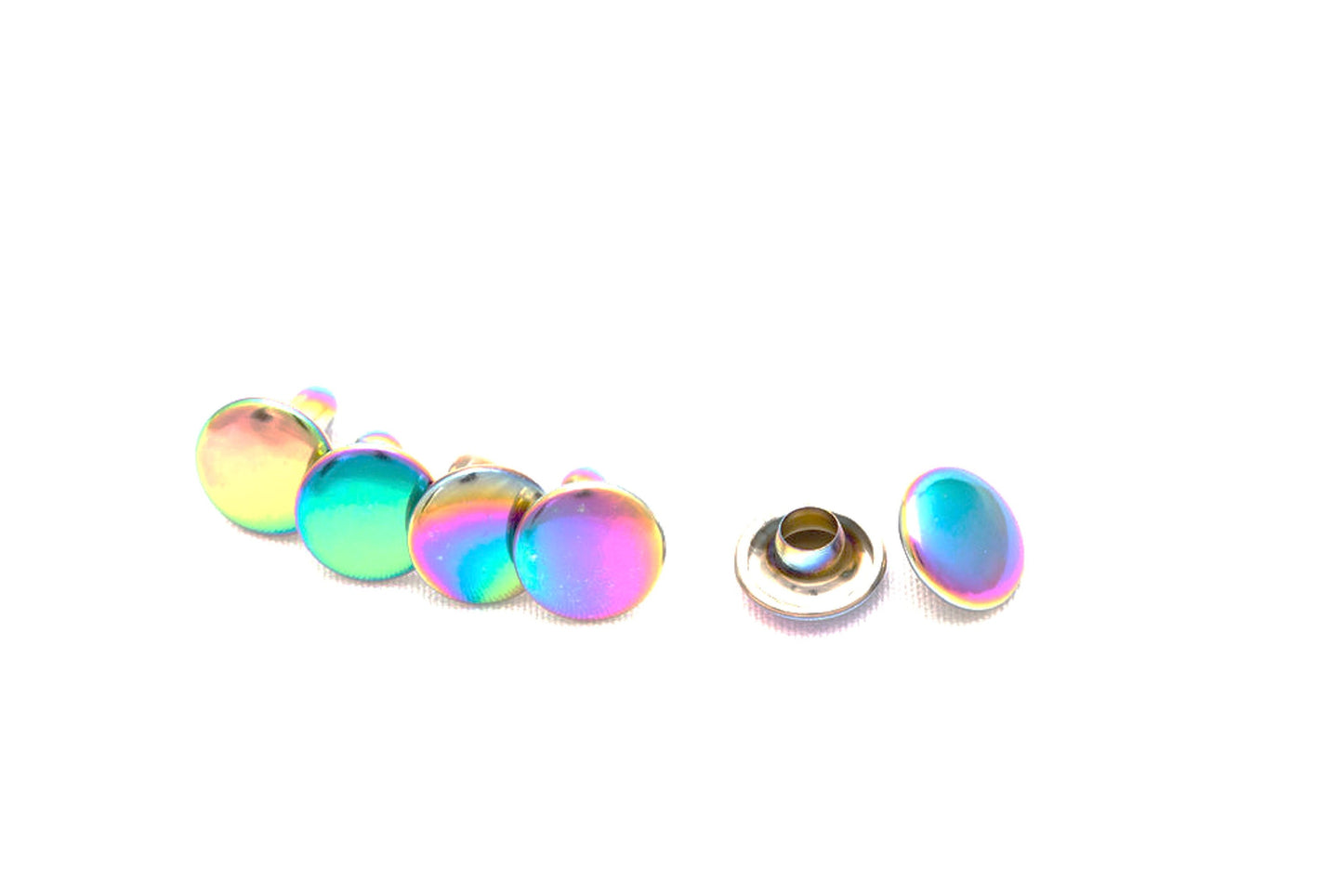 Rivets for Leather - 20ct 4mm 6mm 8mm Double Cap Rainbow Rivets