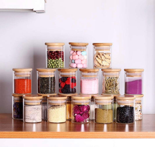 Kitchen Organization Minimalist Spice Jars - 10ct Glass Jars