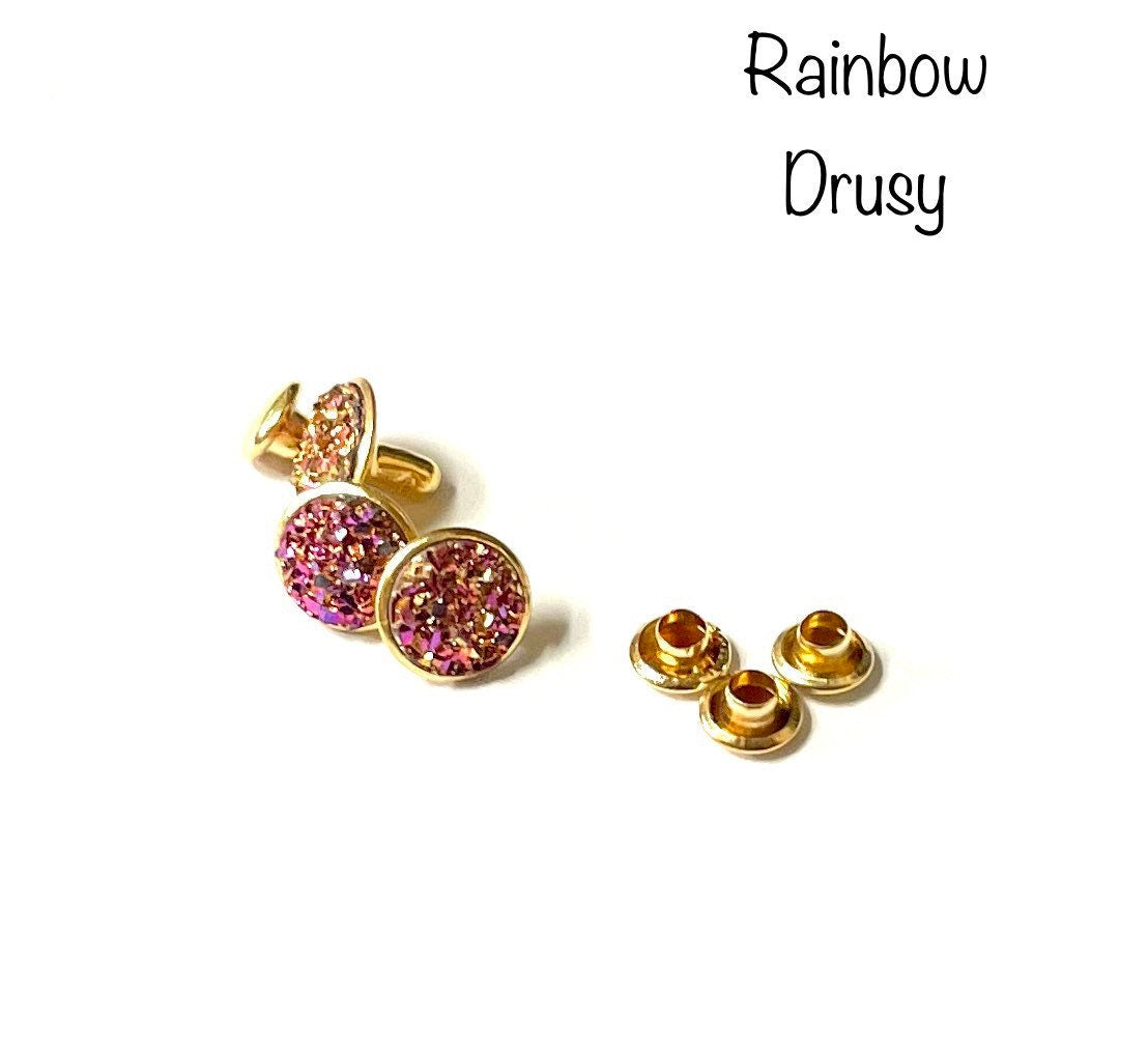 Drusy Crystal Rivets - 9mm Crystal Rivets - NEW COLORS - Only found here!
