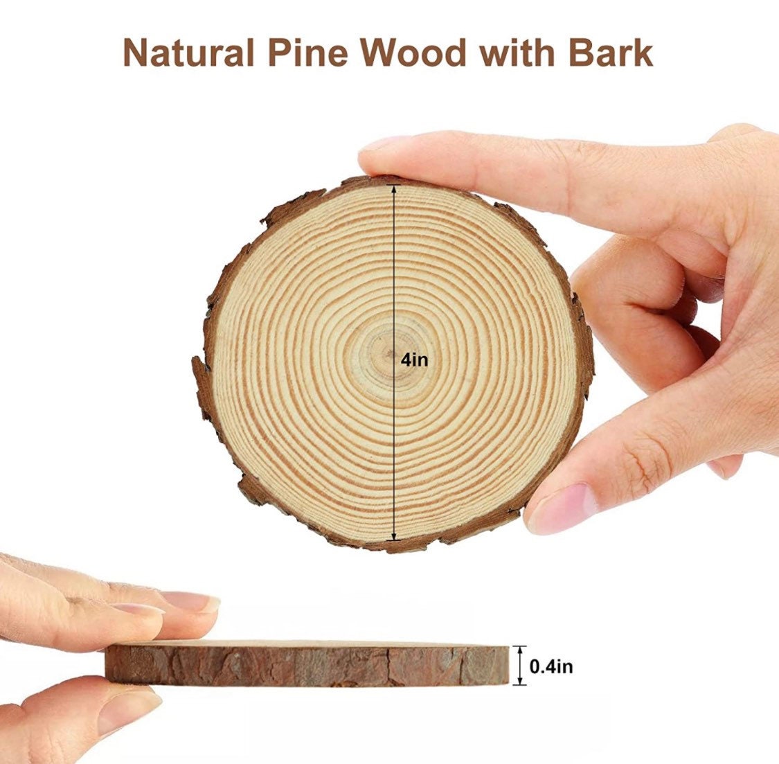 Natural Wood Bark Circles for Painting, Wood Burning, Ornaments, and Crafts - 10pc