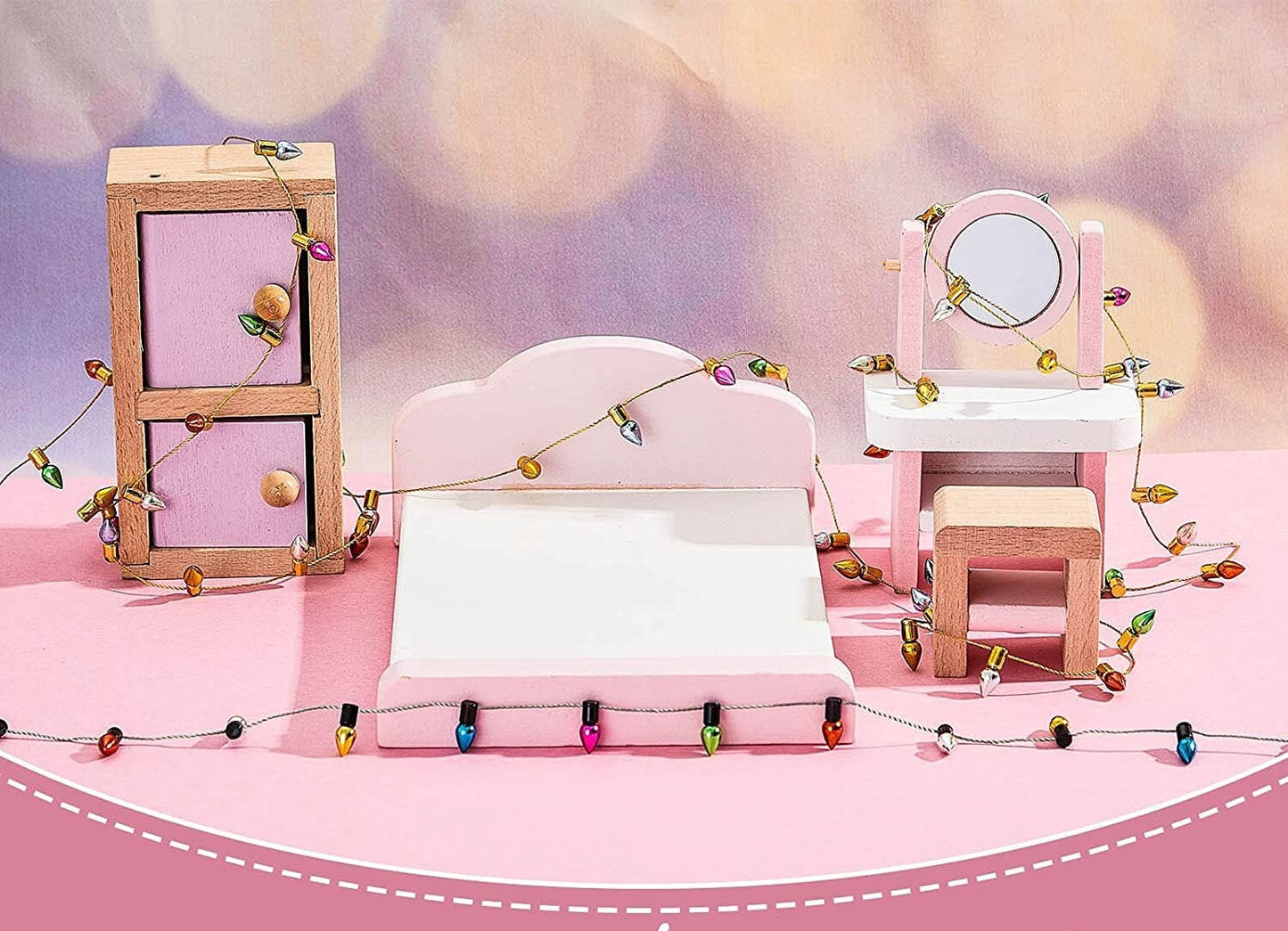 Mini Christmas Village Lights - Mini Lights for Christmas Villages, Dollhouses, Giftwrap, and Christmas Decor