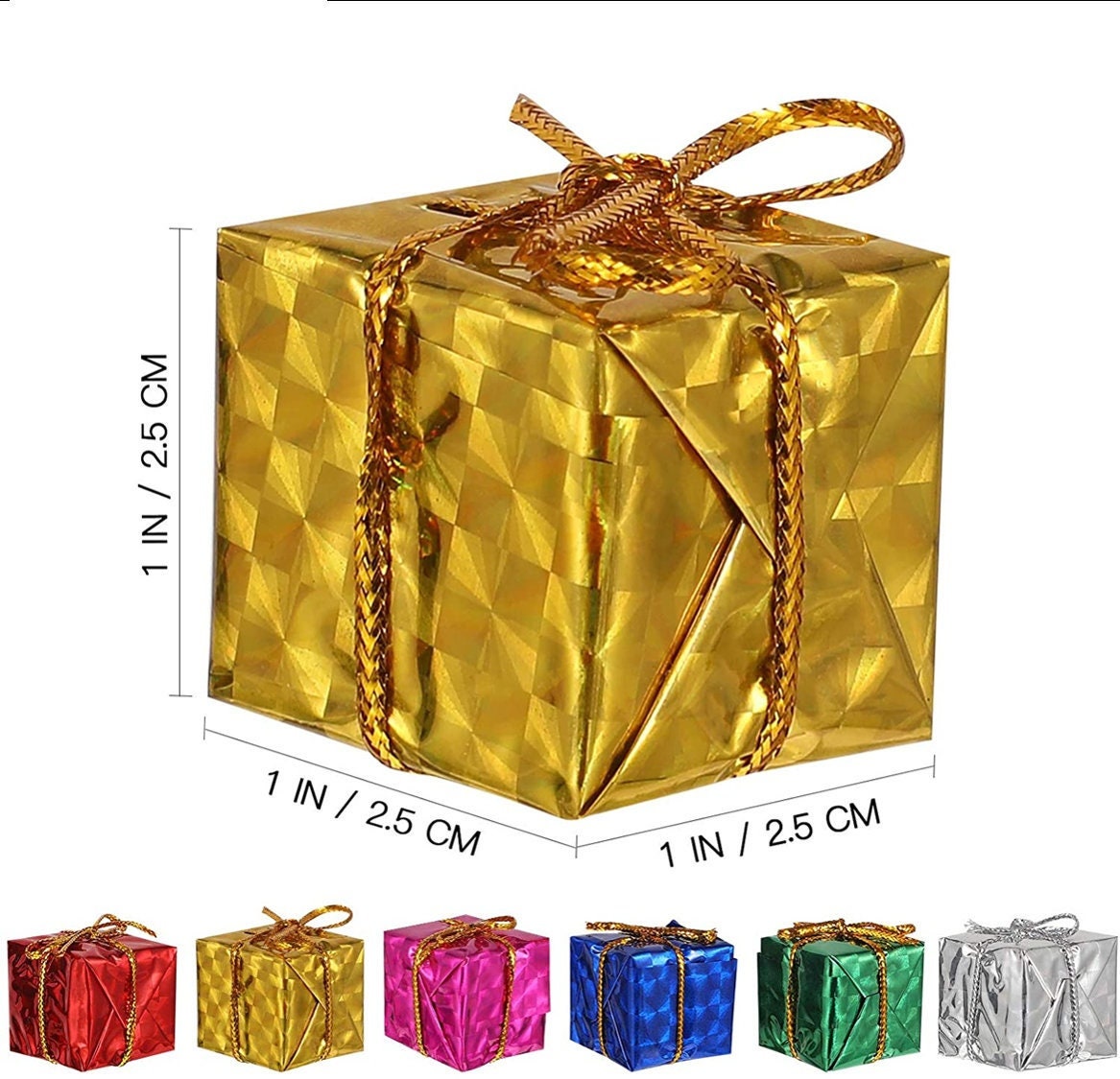 Mini Christmas Gifts - 20ct Mini Present Boxes for Christmas Villages, Dollhouses, Giftwrap, Trees, and Christmas Decor