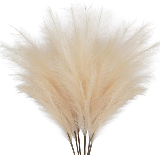 Pampas Grass Feathers for Tall Vases - 3.1ft Grass Reed Stems - Fluffy Faux Bulrush Reed Grass - Silk Flowers - Minimalist Home Decor