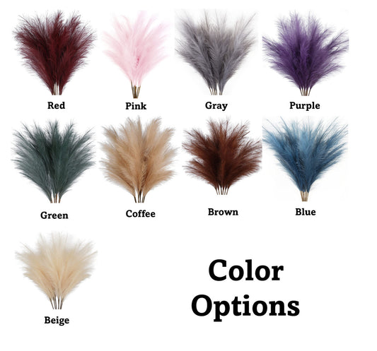 Pampas Grass Feathers for Tall Vases - 3.1ft Grass Reed Stems - Fluffy Faux Bulrush Reed Grass - Silk Flowers - Minimalist Home Decor