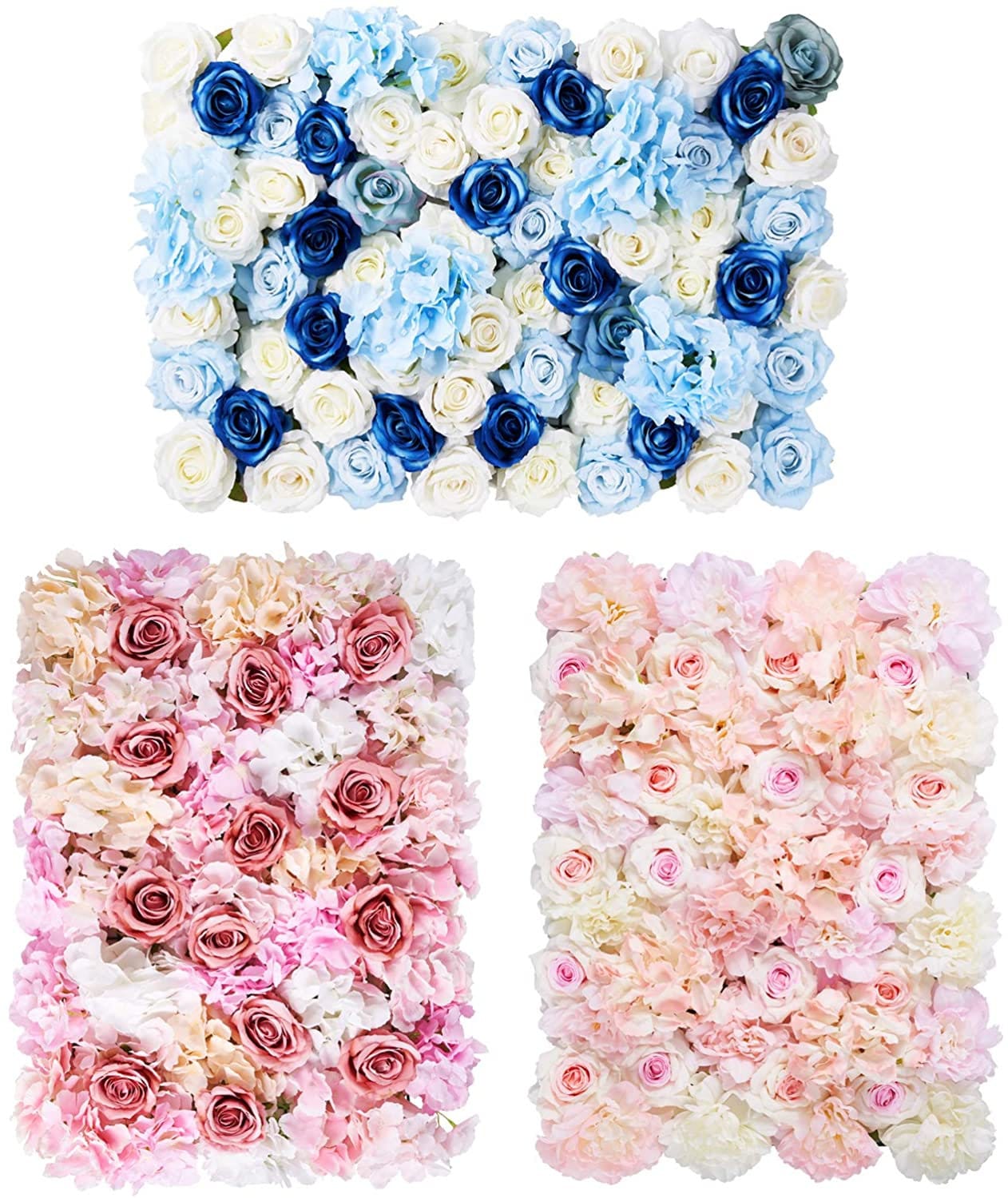 Flowers Wall Panel (24"x16") | DIY Flower Wall Panels for Backdrop Bouquet Wedding Party Home Decor