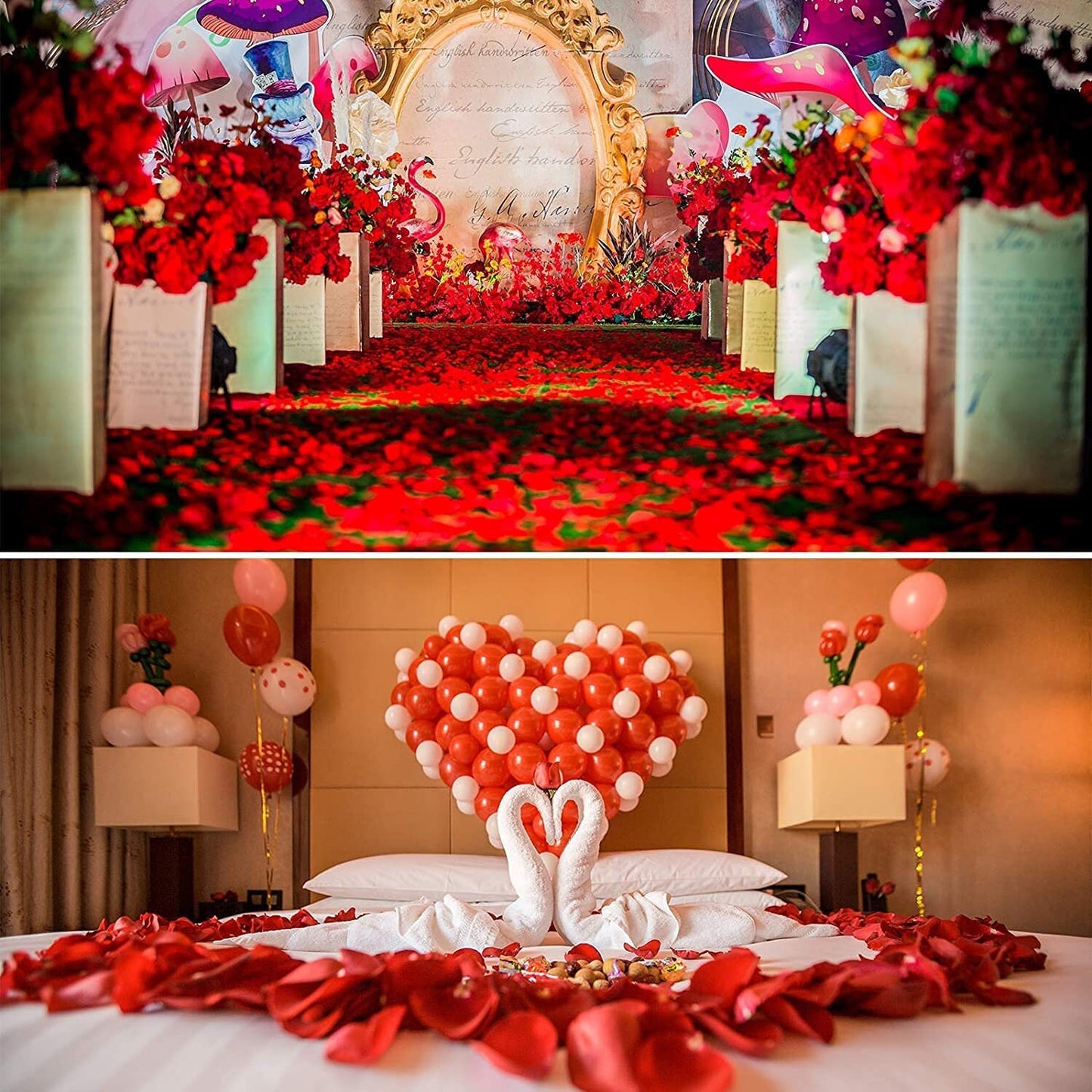 Rose Petals | Wedding Flower Petals | Romantic Decor | Valentine's Day Decor | 1000ct Fabric Red Rose Petals