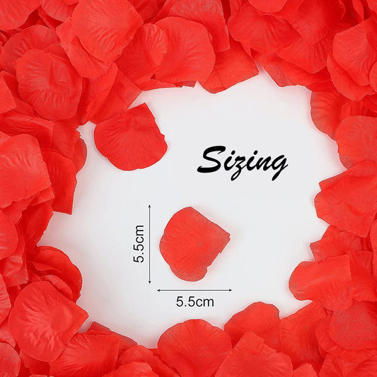 Rose Petals | Wedding Flower Petals | Romantic Decor | Valentine's Day Decor | 1000ct Fabric Red Rose Petals